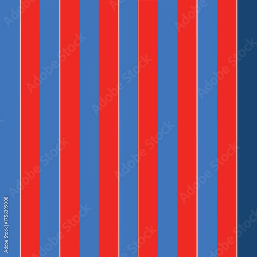 Vibrant Red and Blue Vertical Stripes with White Borders Pattern Wallpaper Design