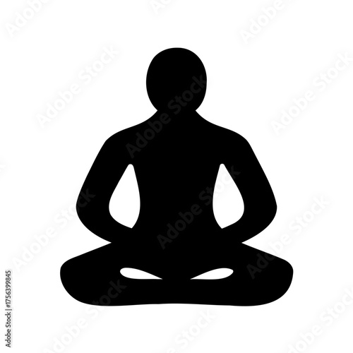 Silhouette of a person meditating in lotus position, a yoga practice