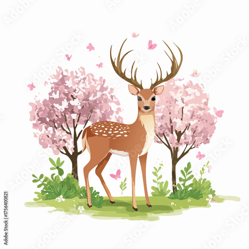 Reh im Frühlingswald