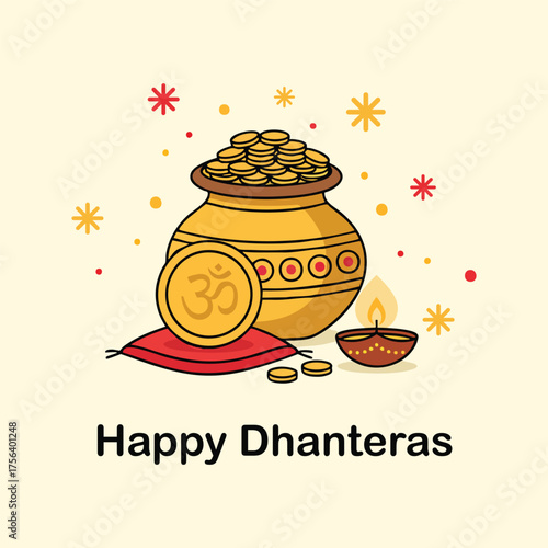 Happy Dhanteras Vector