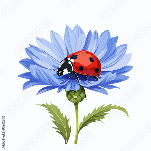 Marienkäfer auf Kornblume