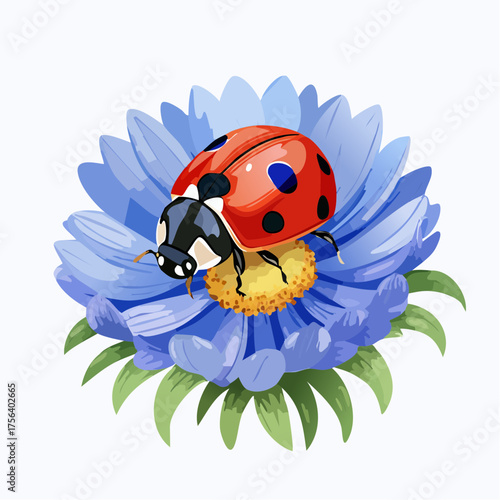 Marienkäfer auf Kornblume