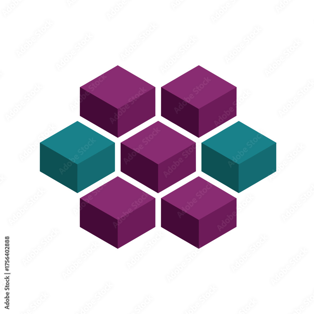 Obraz premium Biomaterial Block Flat Icon, Engineered Polymer