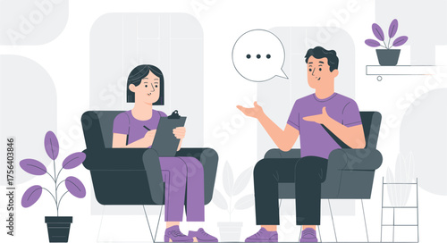 Counseling session with patient and therapist