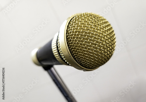 Gold microphone for karaoke