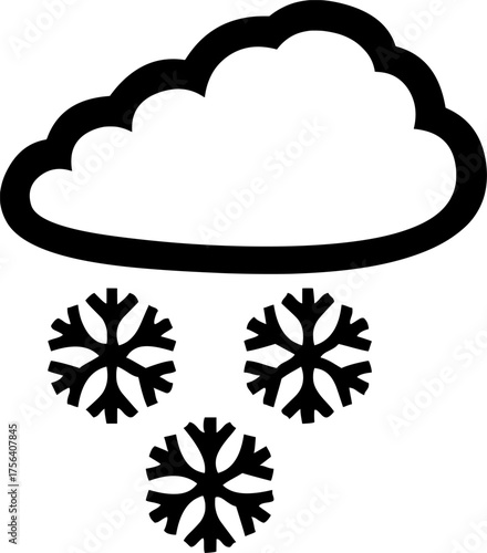 Cloud with Falling Snowflakes Weather Icon