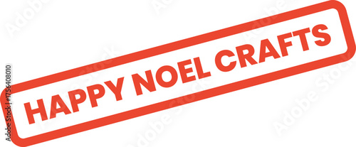 Happy Noel Crafts festive red rubber stamp design for seasonal handmade creations and holiday projects