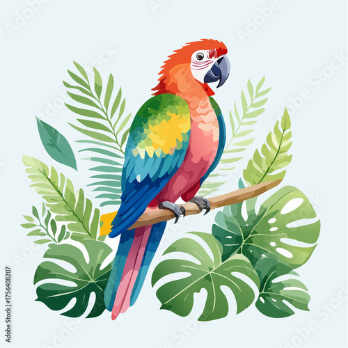 Papagei auf Regenwaldast