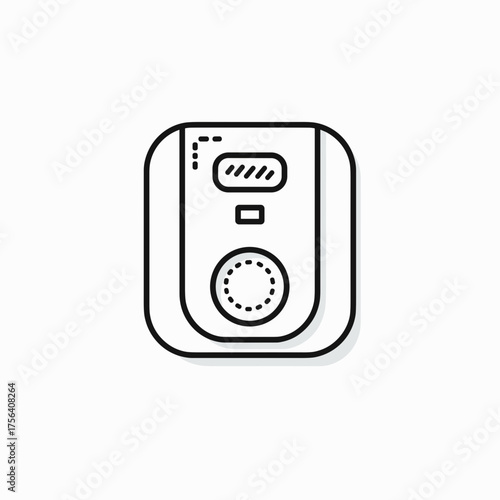 Simple line drawing of a thermostat design in minimalistic style  