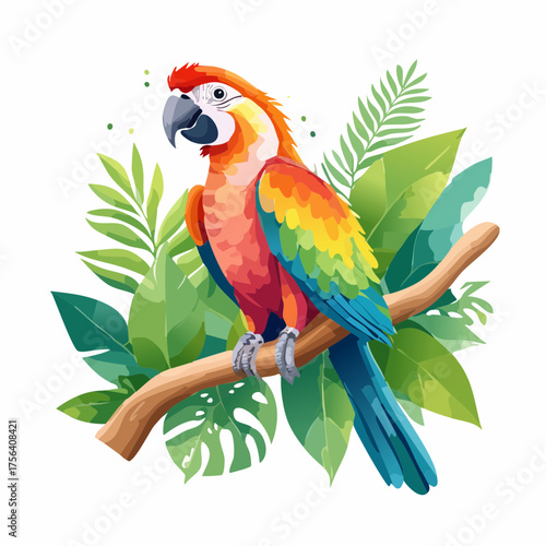 Papagei auf Regenwaldast