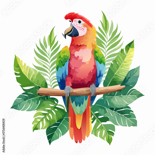 Papagei auf Regenwaldast