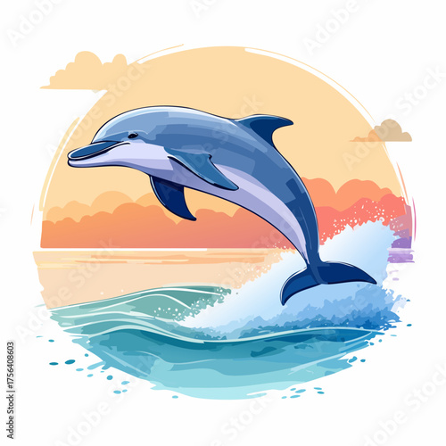 Delphin springt aus Wasser