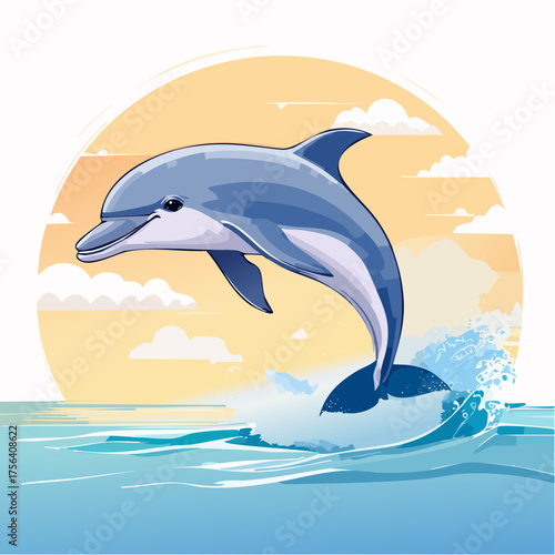 Delphin springt aus Wasser