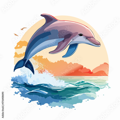 Delphin springt aus Wasser