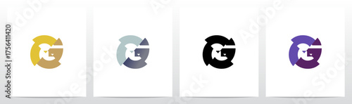 Slash Cut Slice Divides Letter Initial Logo Design G