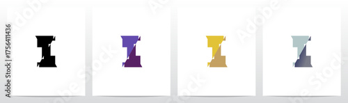 Slash Cut Slice Divides Letter Initial Logo Design I
