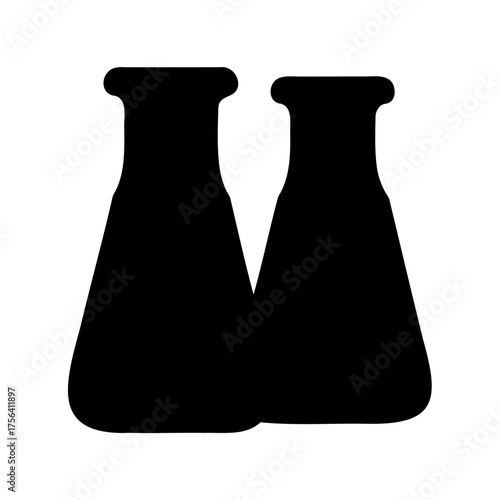 Silhouette of two Erlenmeyer flasks, representing chemistry and laboratory equipment