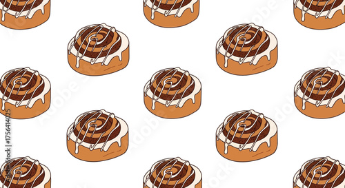 Delightful and whimsical cinnamon roll pattern, a pastry delight for all occasions
