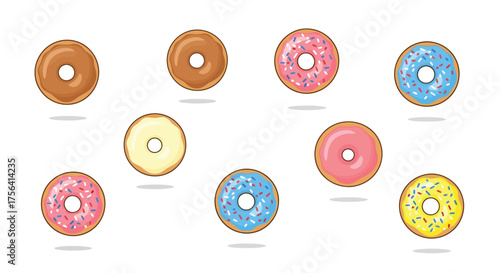 Delicious donut holes assortment on white backdrop, sweet temptation concept