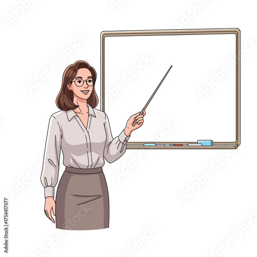 Teacher Explaining Lesson Vector Character