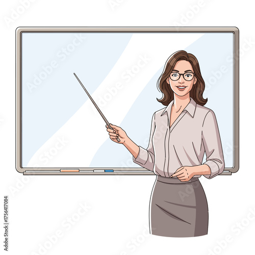 Teacher Explaining Lesson Vector Character
