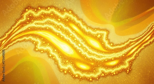 Abstract golden wavy pattern with bright edges