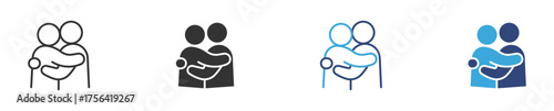 hugging icon set, vector illustration .  