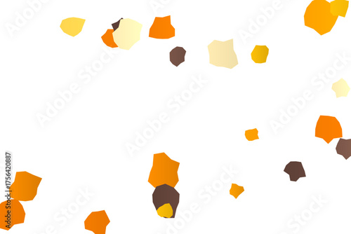 Abstract shapes pattern in autumnal colors minimalist design on white background