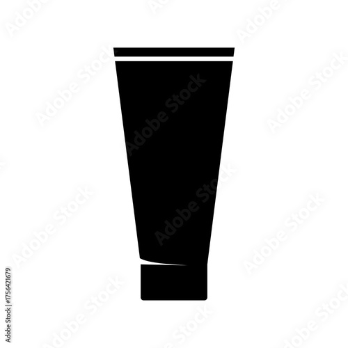 Black face wash soap vector silhouette isolated on white background