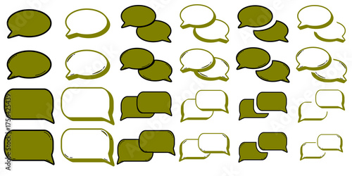 Collection of various speech bubble icons, showcasing diverse shapes and styles for communication and dialogue.
