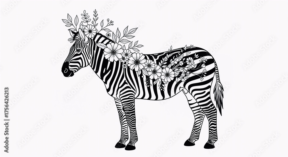 Fototapeta premium Zebra Double Exposure Wildlife Art