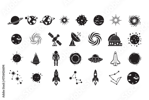 A vector icon set illustrating various fruits and vegetables in a black silhouette design