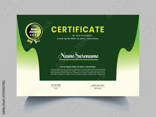 multicolor certificate design template