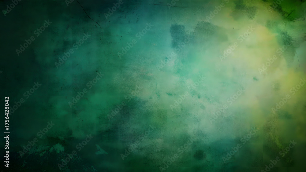 Obraz premium Textured Background Featuring a Gradient Transition from Deep Emerald to Soft Mint Green, Enhanced with Subtle Weathered Effects - background design