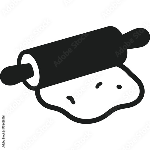 A culinary icon a rolling pin rests upon dough ready for baking adventures in the kitchen space today now silhouette