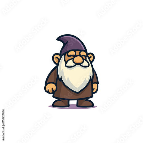 A cartoon gnome icon logo flat vector design