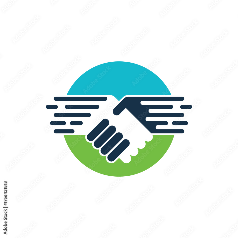 Fototapeta premium handshaking abstract logo modern style