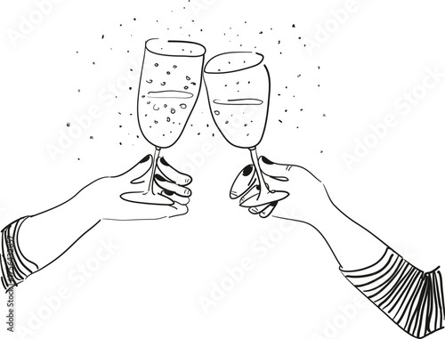 women-sketch-hands-with-prosecco-glasses.eps