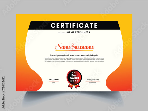multicolor certificate design template