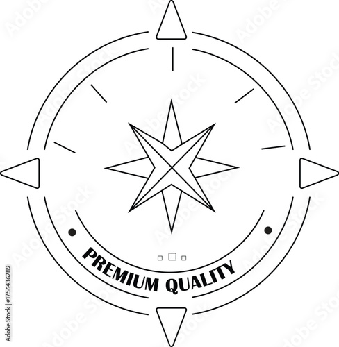 Compass Star Badge Icon – Premium Quality Logo Vector Illustration