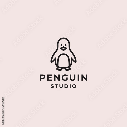 Charming penguin logo design perfect for a modern studio or creative brand with a playful, minimalist aesthetic and a friendly, approachable vibe