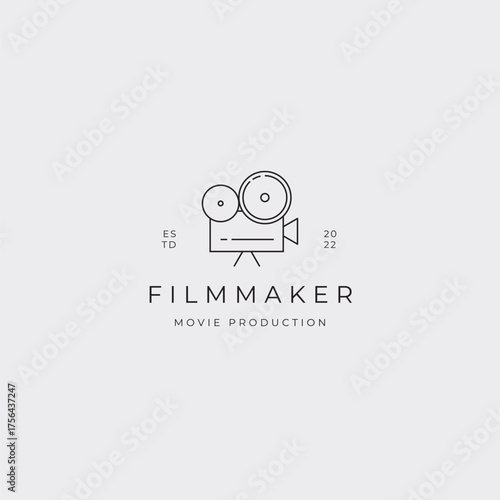 Modern and minimalist film maker logo design for movie production company creating cinematic content ready to capture your audience's attention