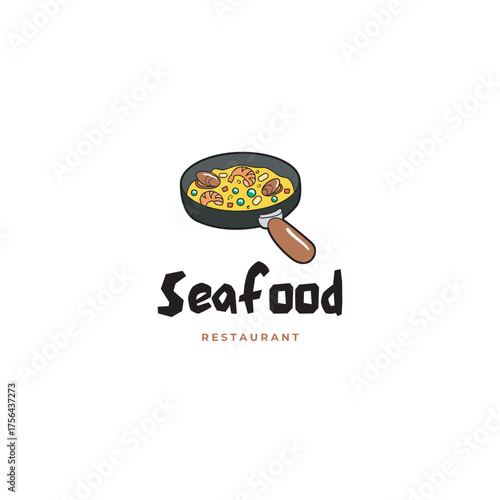 Delightful seafood restaurant logo, perfect for branding your new cafe, vibrant illustration evokes delicious meals and good times, inviting design