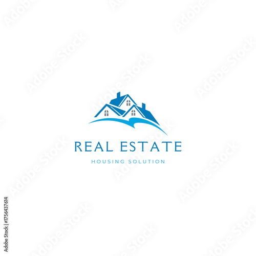 Elegant real estate logo showcasing professional housing solutions for modern families and individuals seeking their dream home or investment property