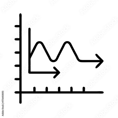 Vector art of line graph showing fluctuating data, representing market trends, financial analysis, and statistical visualization for business presentations