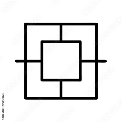 Vector art of nine mens morris game board, a classic strategy game for two players, featuring a grid of interconnected points where players place and move pieces to form mills