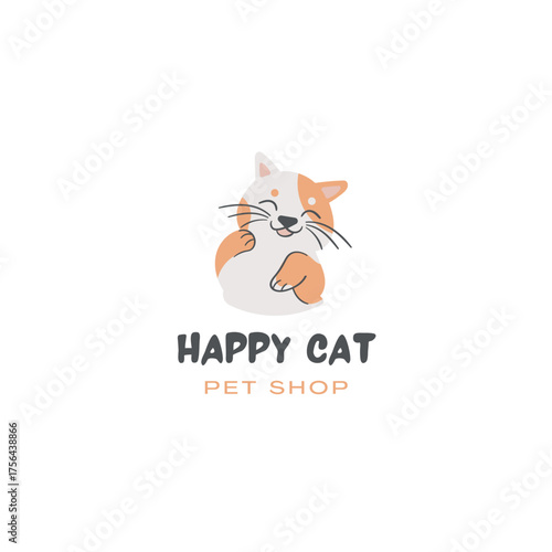 Adorable cartoon cat logo brings a whimsical touch to your brand and evokes feelings of joy and playfulness for a pet shop or animal-themed business
