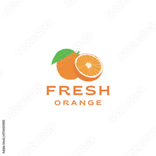 Vibrant fresh orange logo design delivers a burst of citrus flavor and healthy energy, ideal for juice brands, health food stores, and product packaging