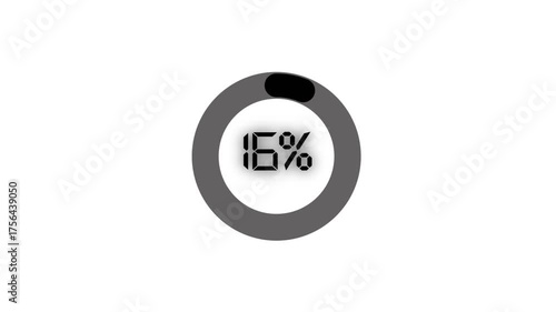 loading Countdown timer number ,0 to 21% circular countdown digital loading animation. ,Sci-Fi light Effects electronic protection system.