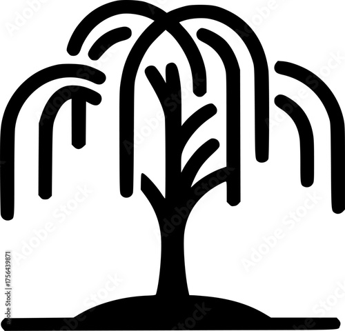 Weeping Willow Icon sign, symbol, vector, art
